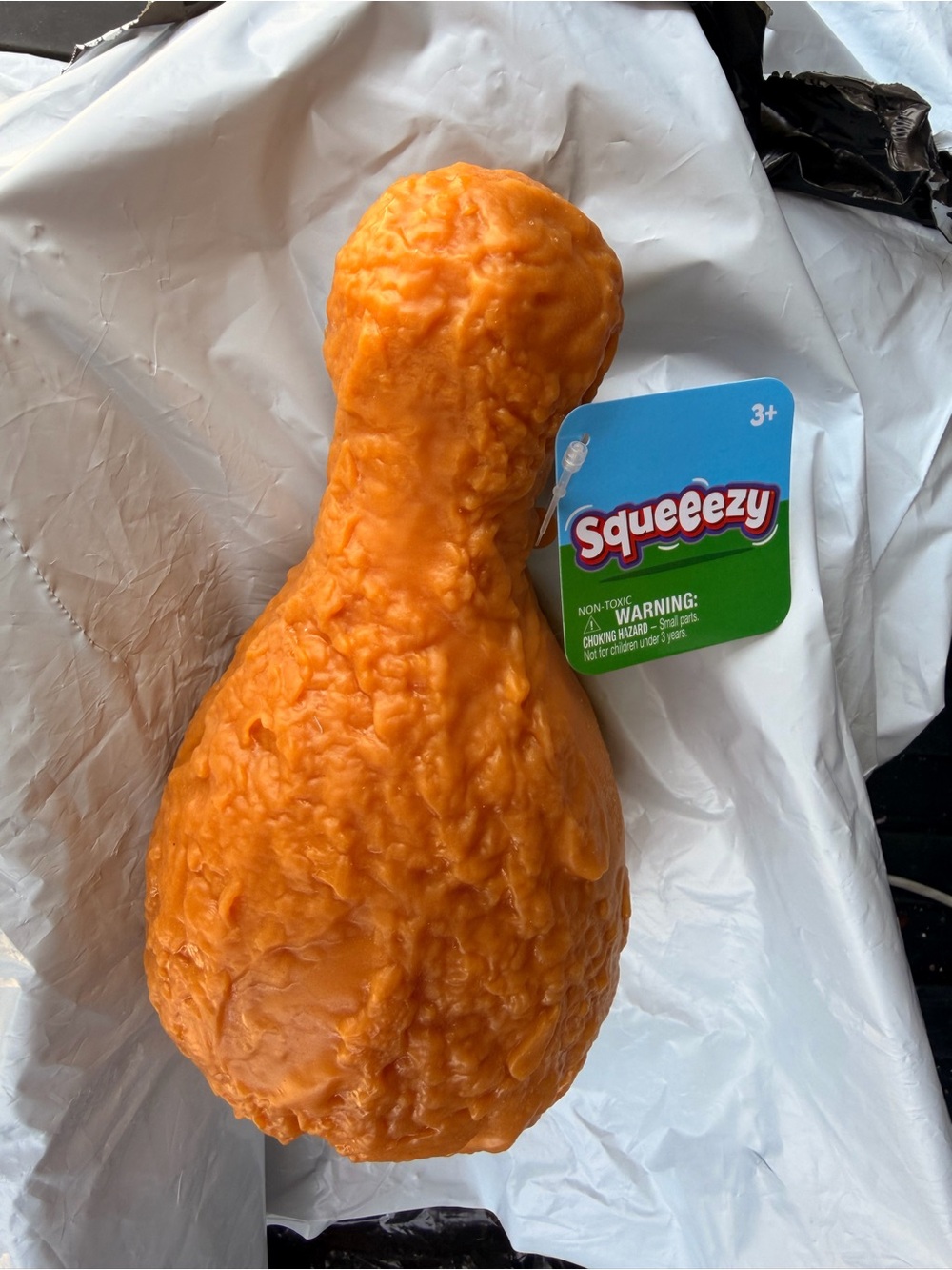 Orange Chicken Drumstick Kids Squeezable Toy